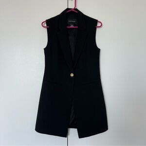 CLUB MONACO Long Blazer Vest (Black, XS)